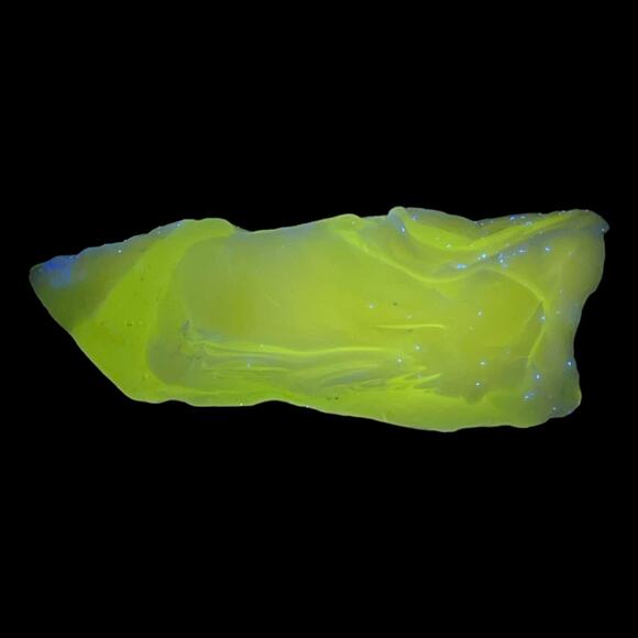 Vaseline Milk Glass Art Glass Cullet Sculpture Glowing Swirl Uranium Slag #4GX31 - Picture 2 of 8